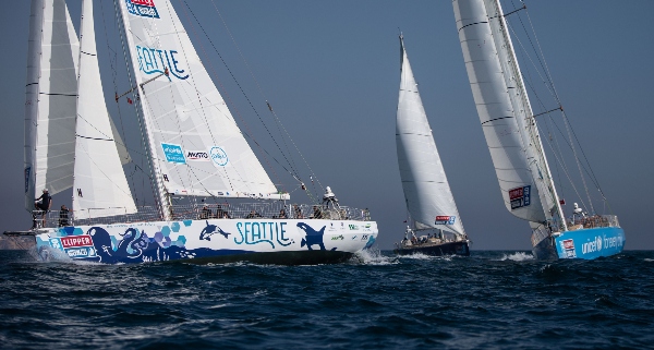 Race boat sailing in Portimao Portugal