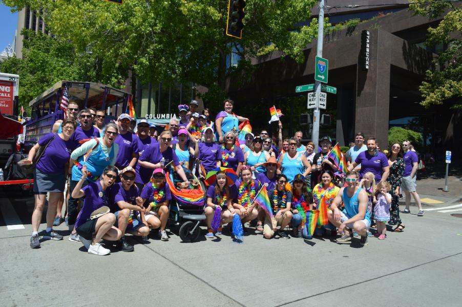 Port employees at Pride