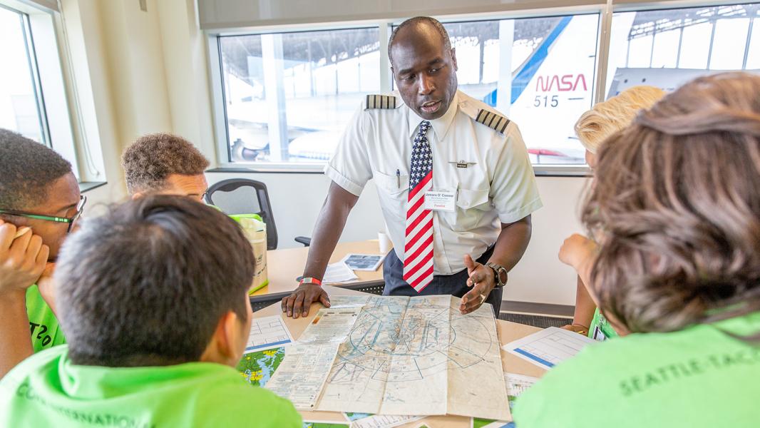 Youth attend Project Lift, a Port of Seattle program designed to train the next generation of aviation industry workers