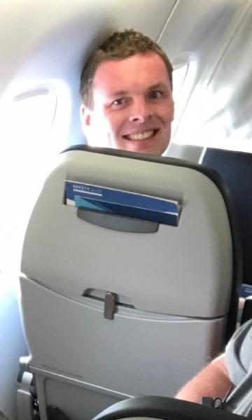 A Photo of Ryan Fox while traveling by air