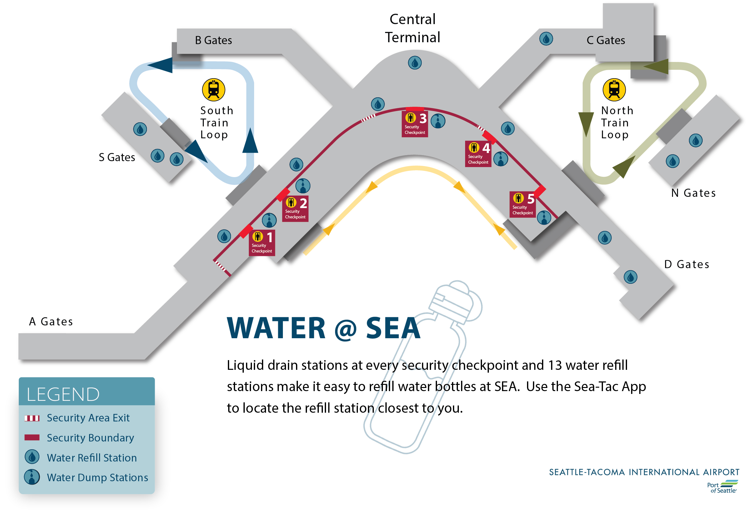 seatac airport arrivals map Water Bottle Refill Stations Port Of Seattle seatac airport arrivals map