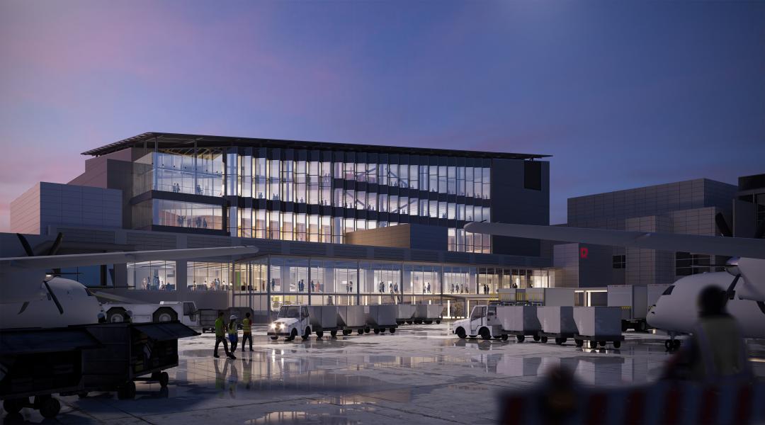 C Concourse Expansion exterior building rendering