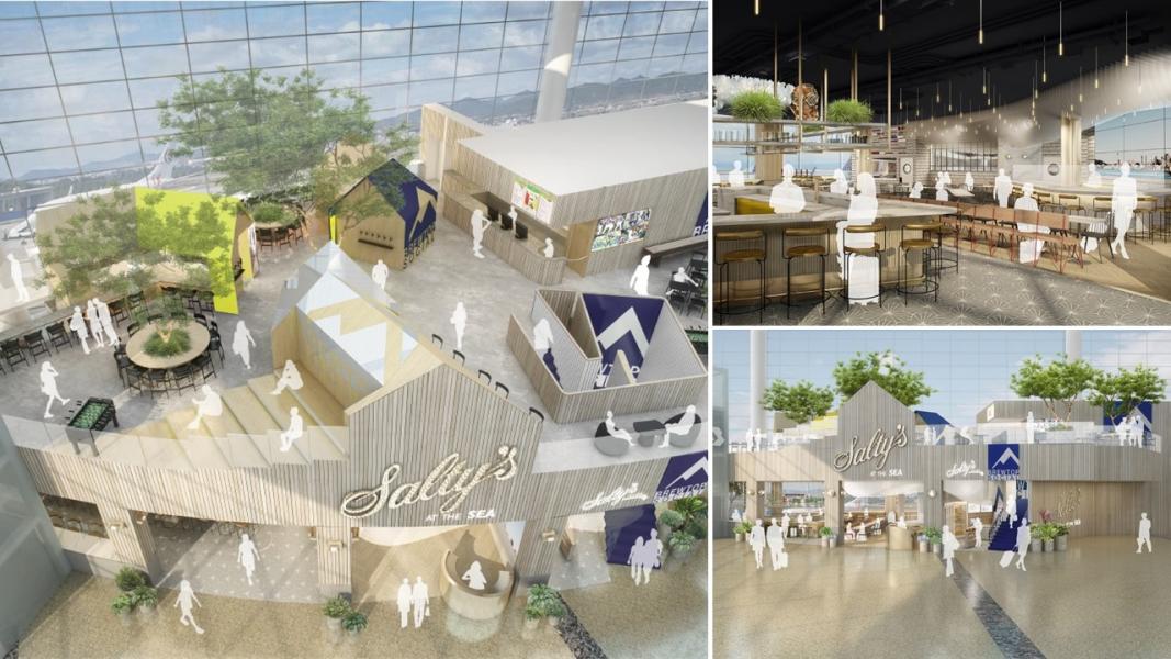 Salty's at SEA and the BrewTop Social renderings