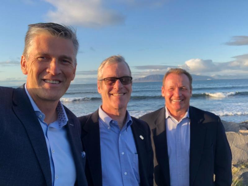 Icehouse Founder and President Thor Sigfusson (left), Port of Seattle Executive Director Steve Metric (middle) and Port of Seattle Managing Director of Economic Development Dave McFadden (right) at the Port of Reykjavik