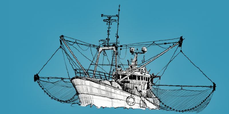 Illustration of a trawler