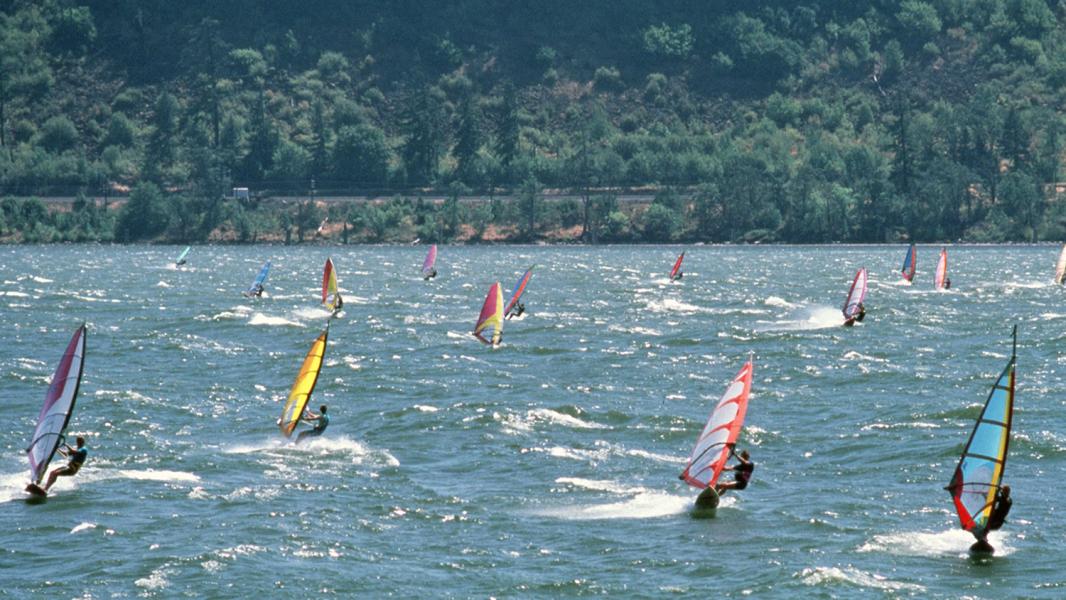 Wind Surfers in the Columbia Gorge