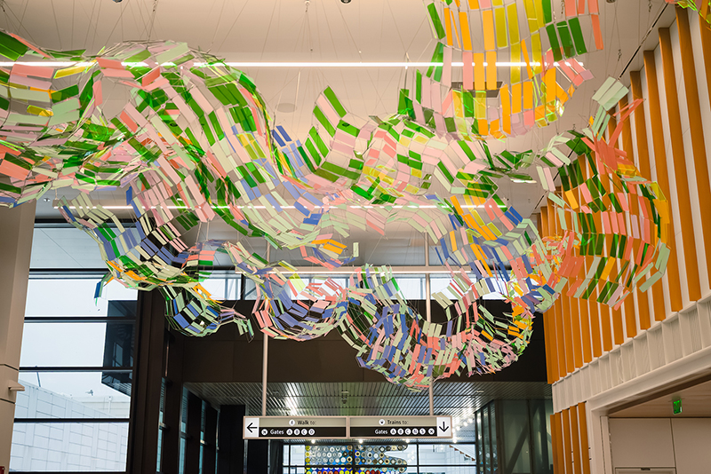 New artwork hangs as part of the SEA Gateway projeect