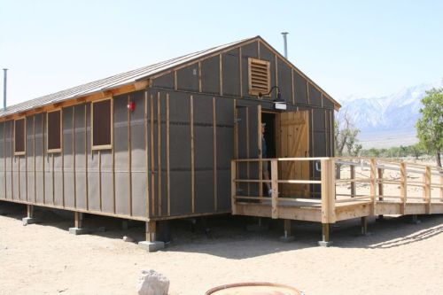 Exterior view of barracks at Manzanar