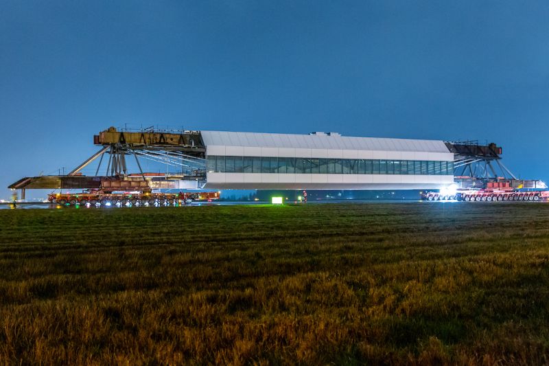 IAF bridge being transported down the runway