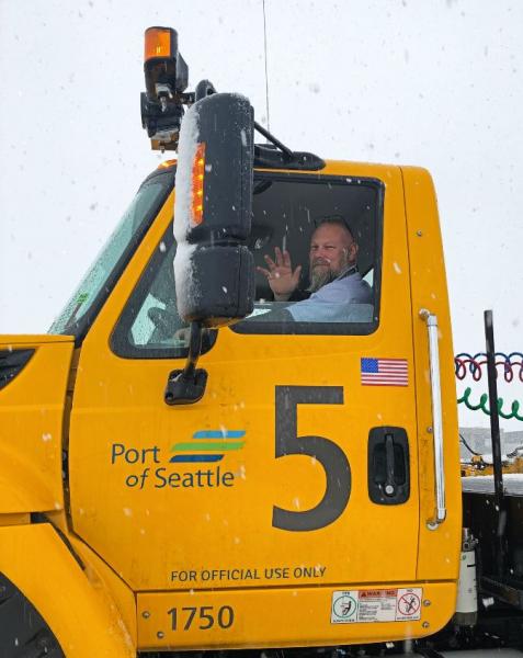 Snow plow driver at SEA airport