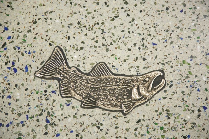 photo of fish in the terrazzo floor