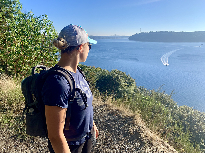 Kayla takes in the water views.