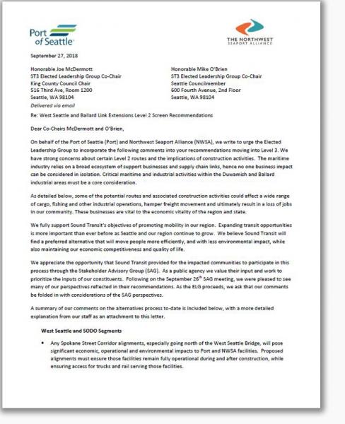 Image of actual letter emailed to Sound Transit