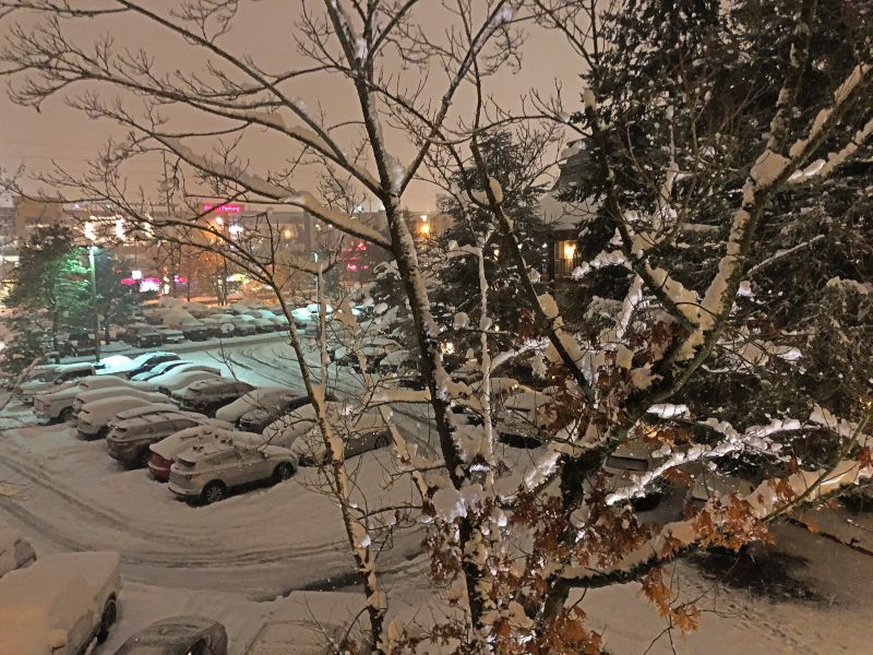 SEA Parking lot with snow