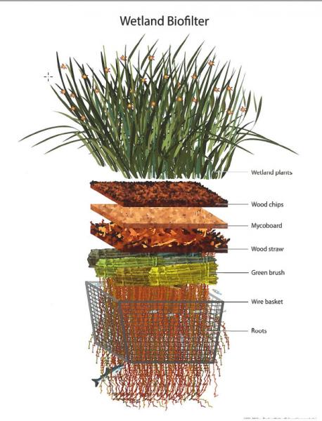 Diagram of bio-barge plant structure