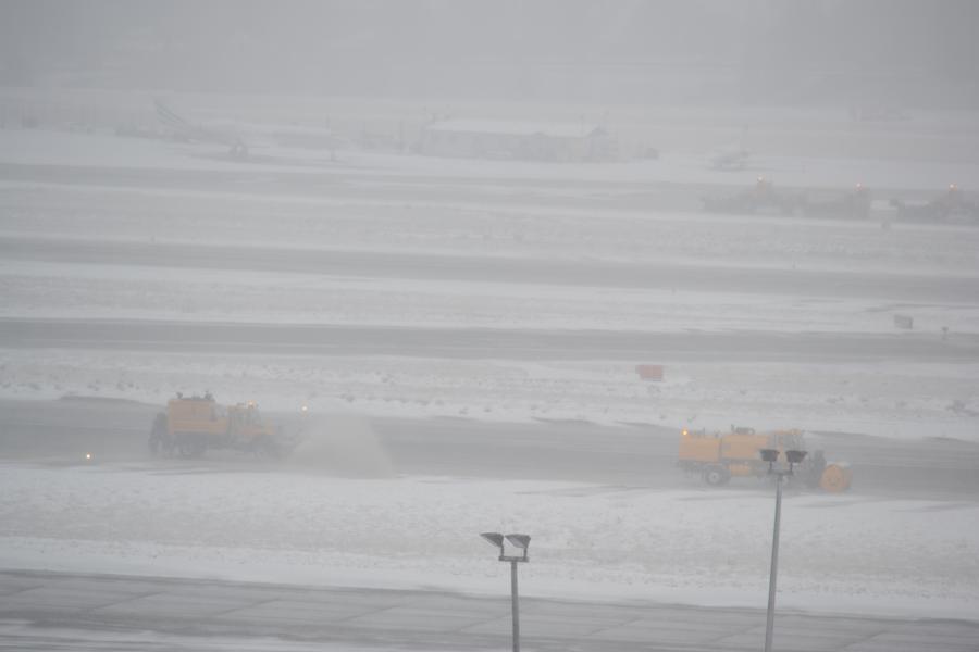 Snow plows on the runway