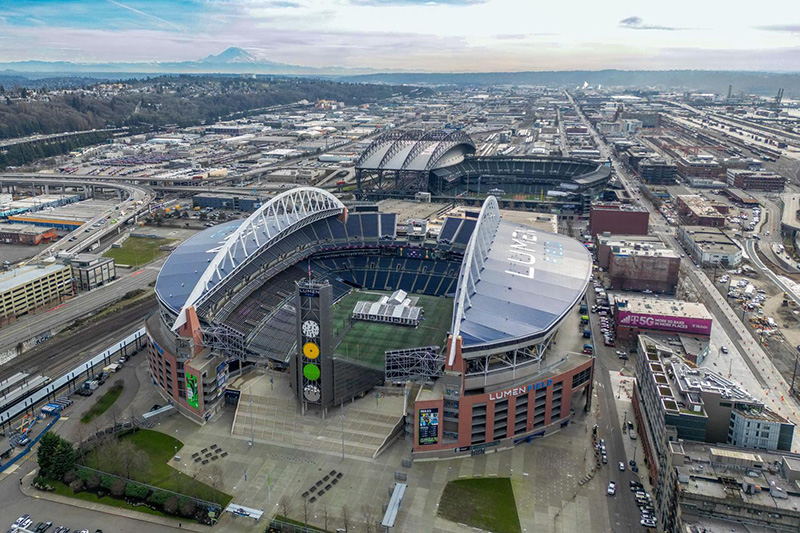 Aerial view of Lumen Field