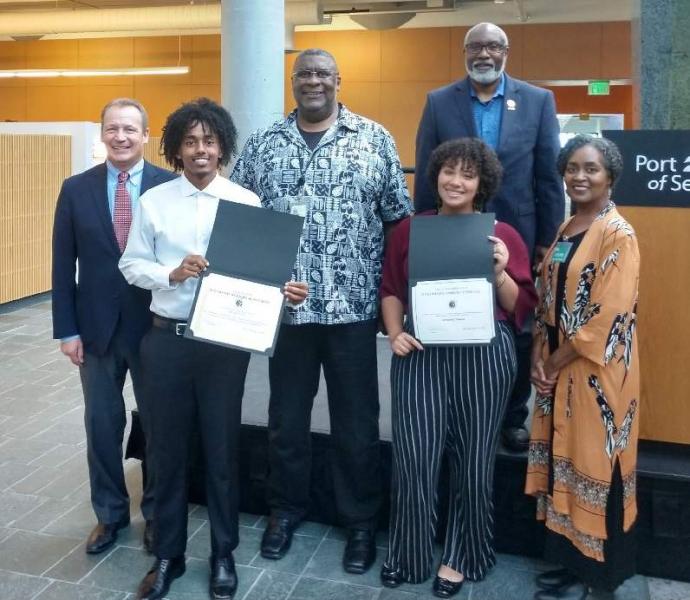 2019 BIG Scholarship Recipients and Port of Seattle staff