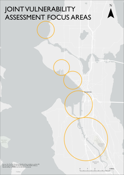 Map showing the joint vulnerability assessment focus areas
