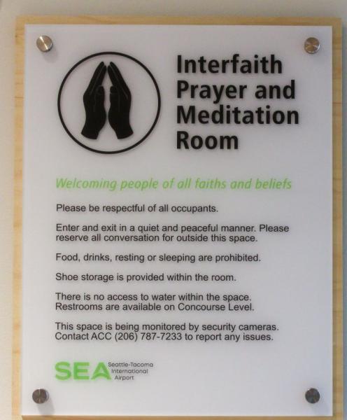 Signage for the Prayer Room