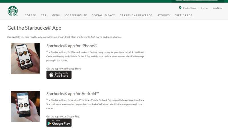 Starbucks app