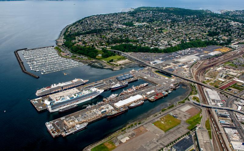 Aerial shot of terminal 91