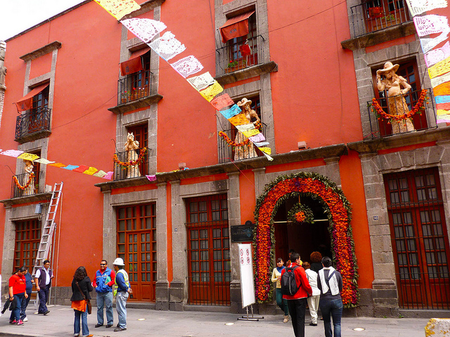 Mexico street decorations for Day of the Dead