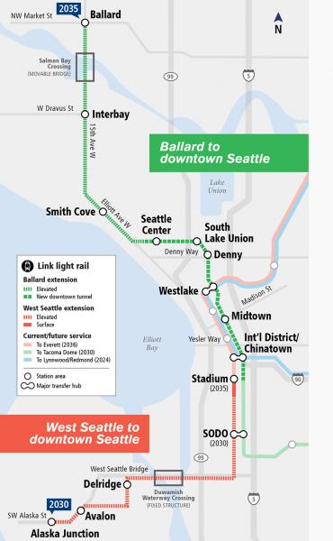 Link to West Seattle Ballard Link Extension Map