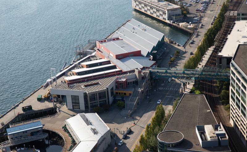 Aerial view of Pier 66 cruise terminal