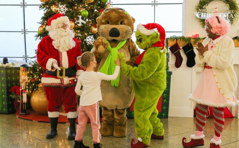 Christmas Characters meeting a child