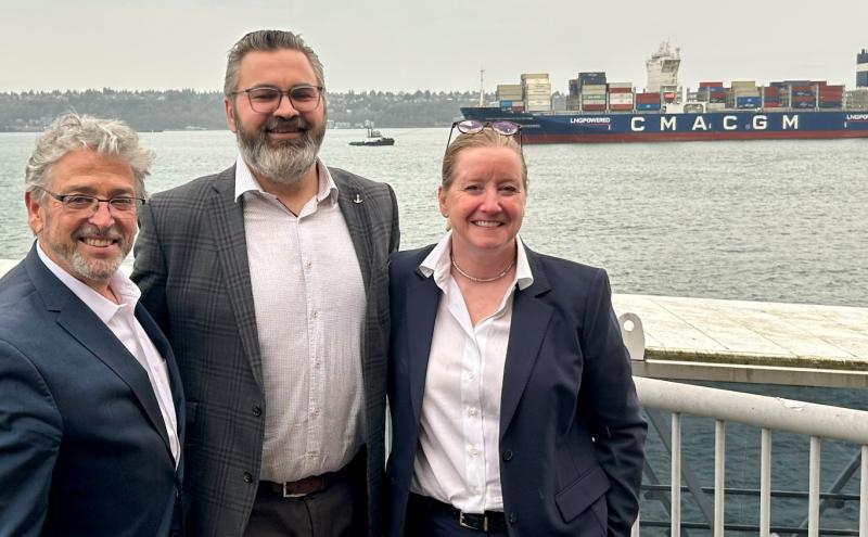 Commissioner Felleman With CMA Vice President of Sustainability Heather Wood and Seaspan Energy President Harly Benner
