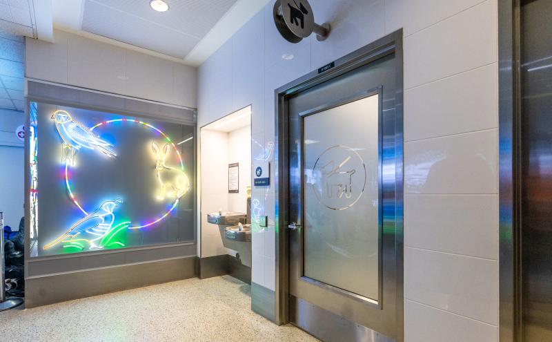 D1 Restroom Entrance and Pet Relief Area Entry