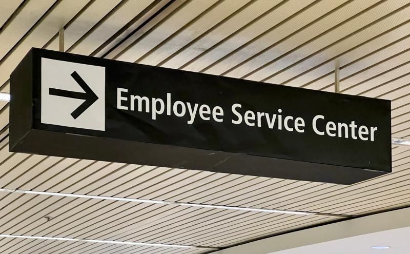 Employee Service Center sign at Seattle-Tacoma International Airport