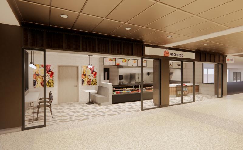 Artist rendering of SEA Sparks Quick Service Restaurant in Concourse B