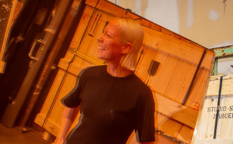 Sabine Marcelis prepares for installation