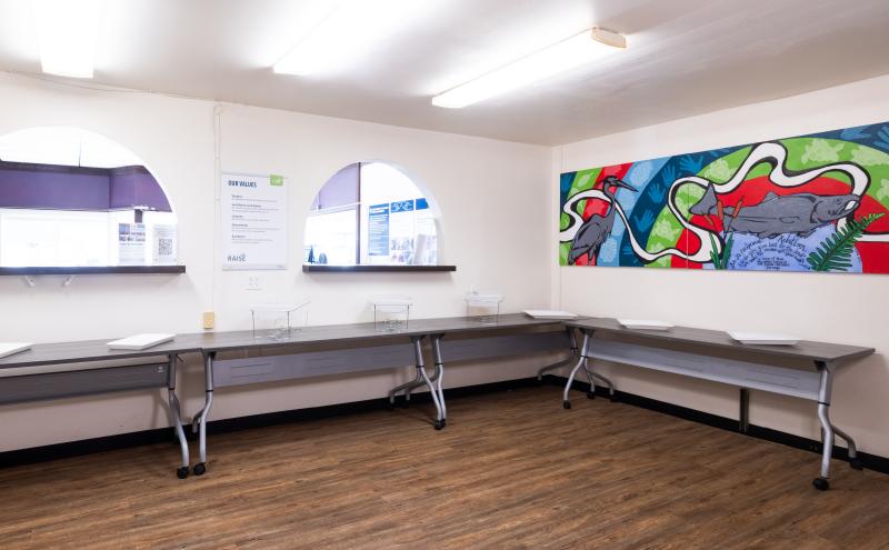 Kitchen area in the Duwamish River Community Hub