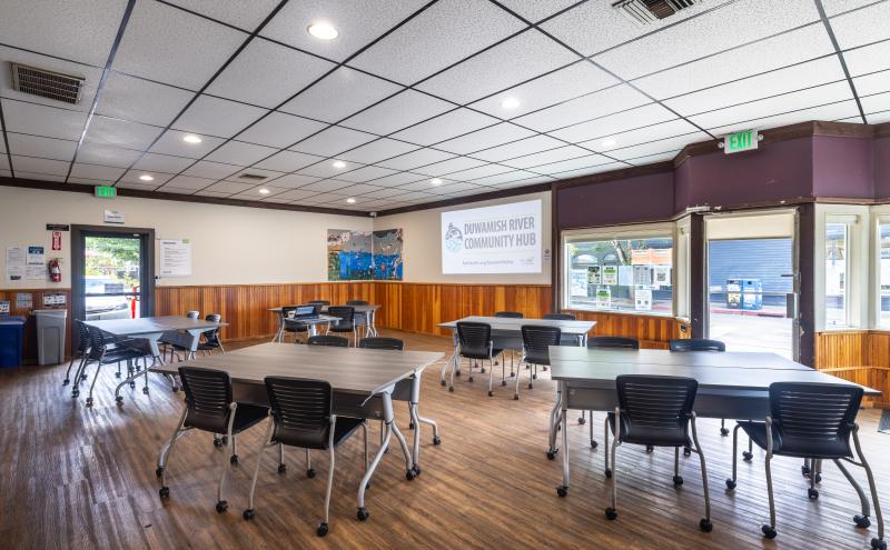Banquet style layout at the Hub Cedar Room