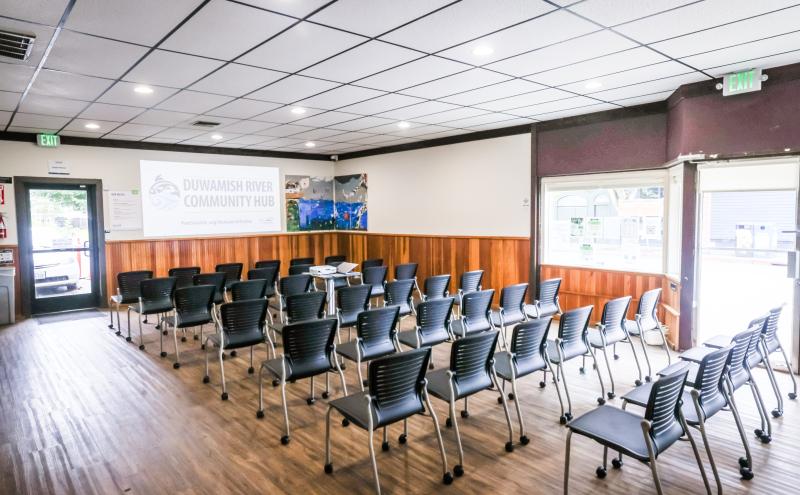 Theater style layout at the Hub Cedar Room