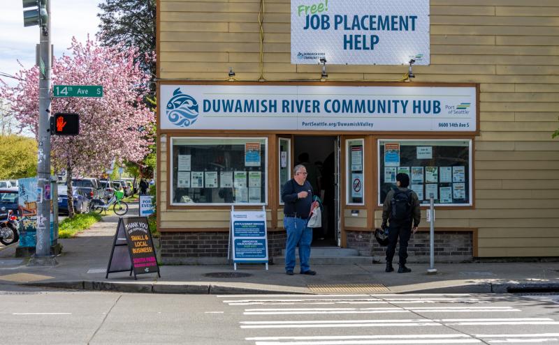 Duwamish River Community Hub is located at corner of Cloverdale and 14th Avenue South in the South Park neighborhood
