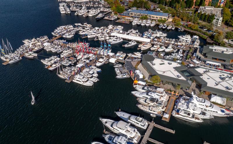 Aerial image of the boats afloat show