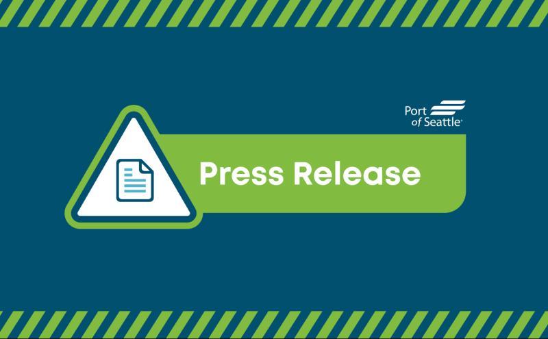 Press release graphic with Port of Seattle logo