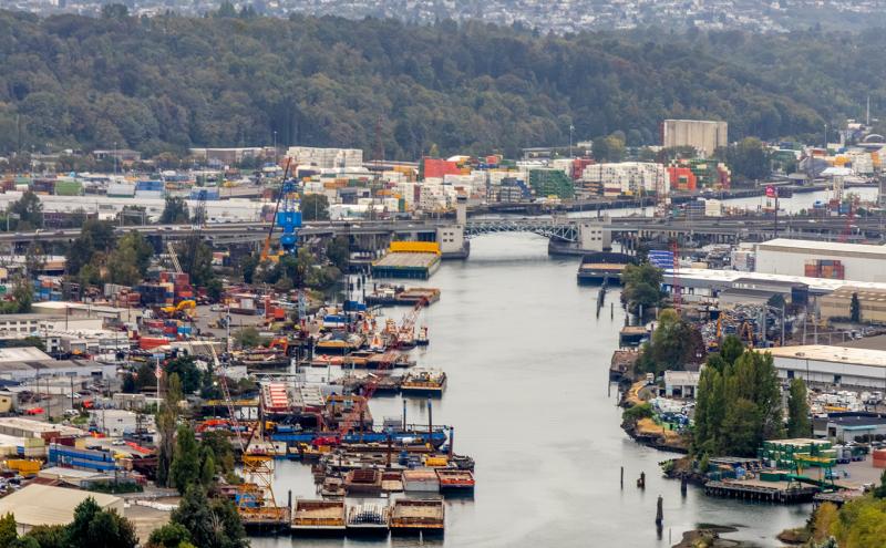 Aerial view of the Lower Duwamish Waterway.