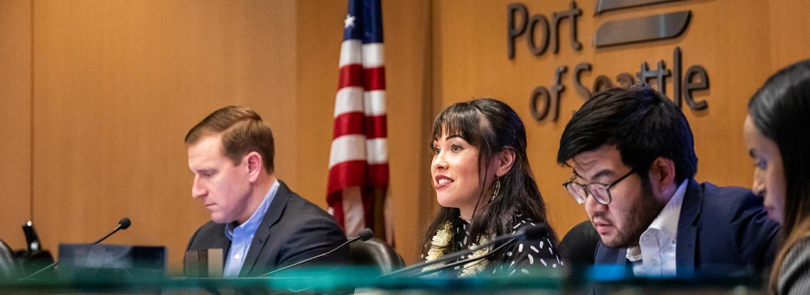 Commissioners during the Port Commission signing