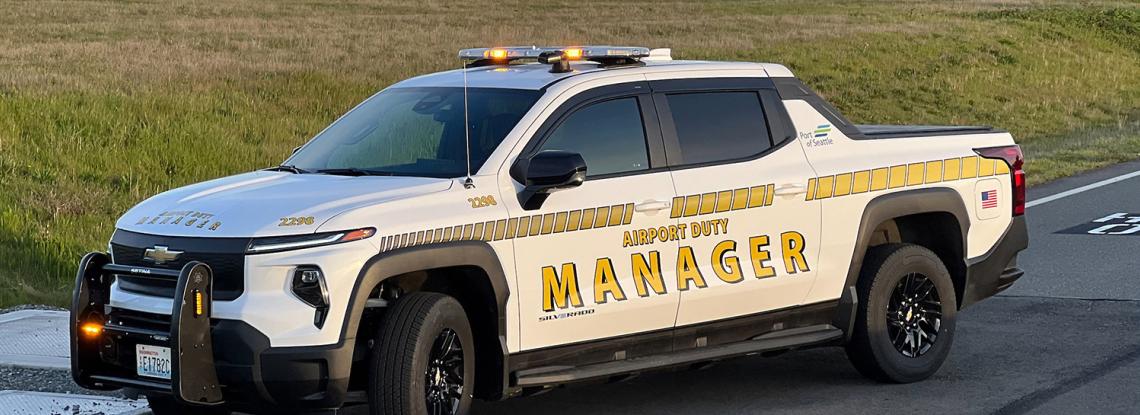 Port fleet vehicle on the SEA airfield.