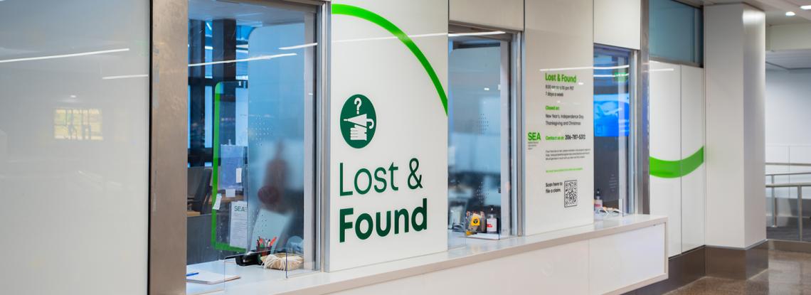 Airport Lost and Found Counter with 3 open booths