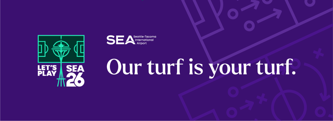 Graphic with the text "Our turf is your turf"