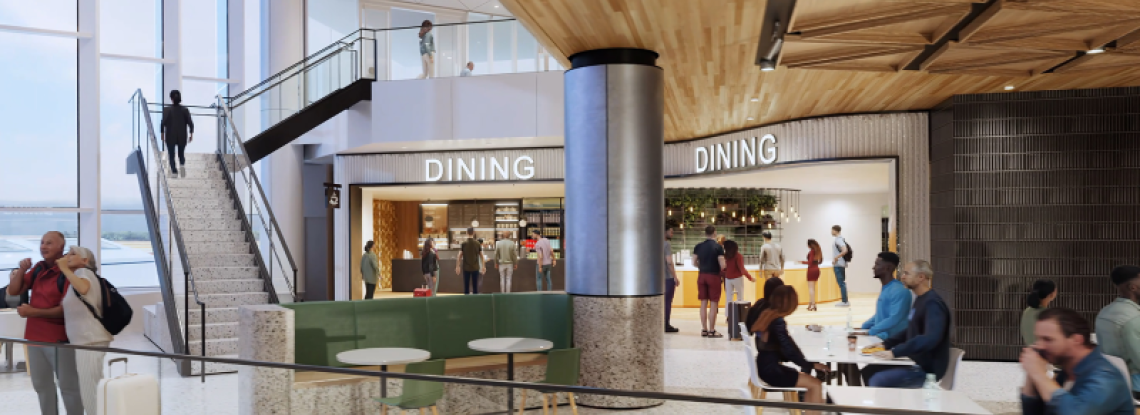 Architect's rendering of the interior of the new C Concourse 
