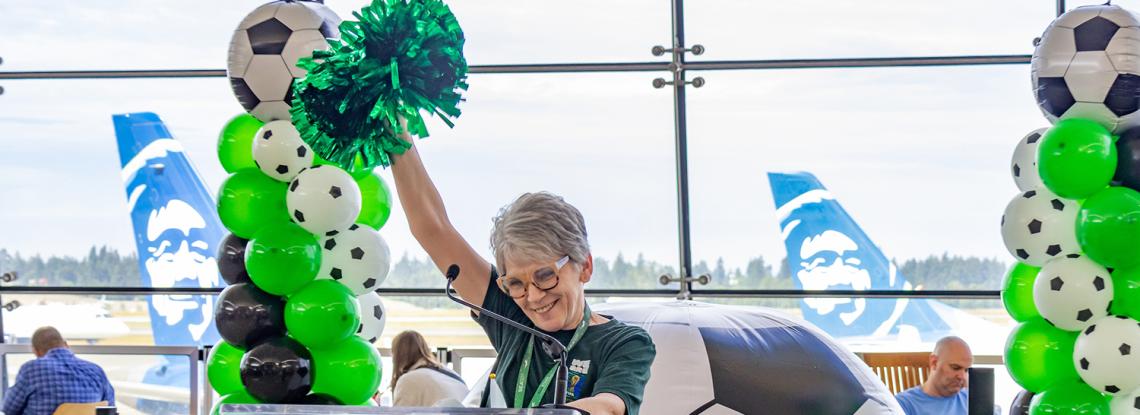 Pep rally event to celebrate the opening of FIFA in Seattle.