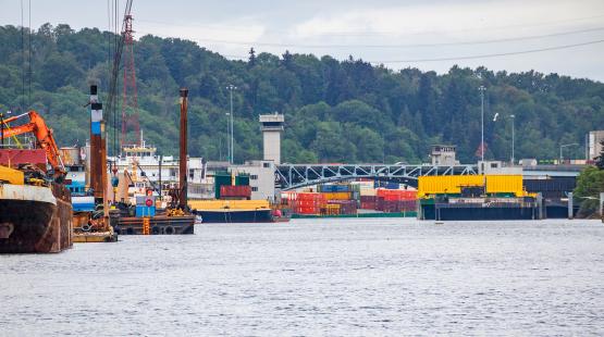 View of the Duwamish River and South Park Bridge from the Multilingual Boat Tour