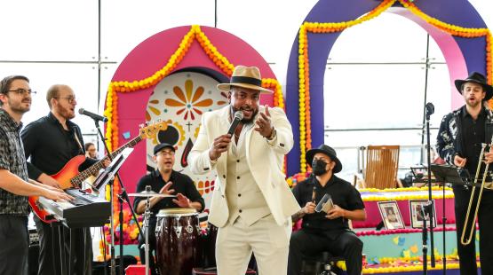 Musicians performing at Dia De Los Muertos at SEA